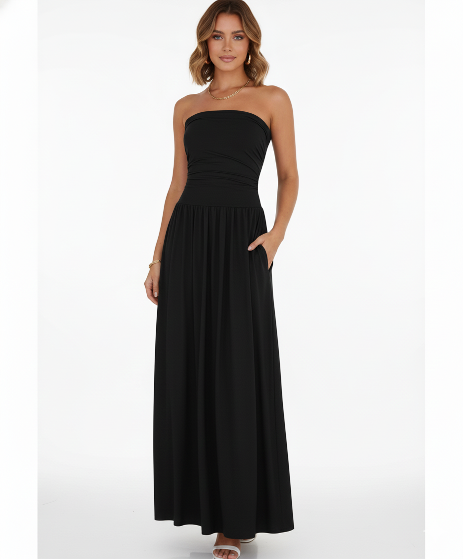 Strapless Blush - Maxi Dress