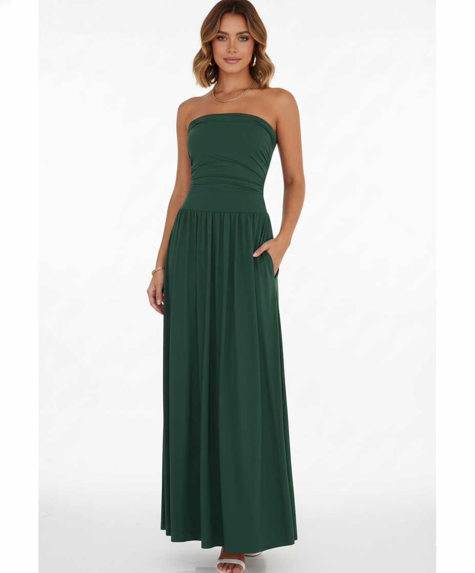 Strapless Blush - Maxi Dress